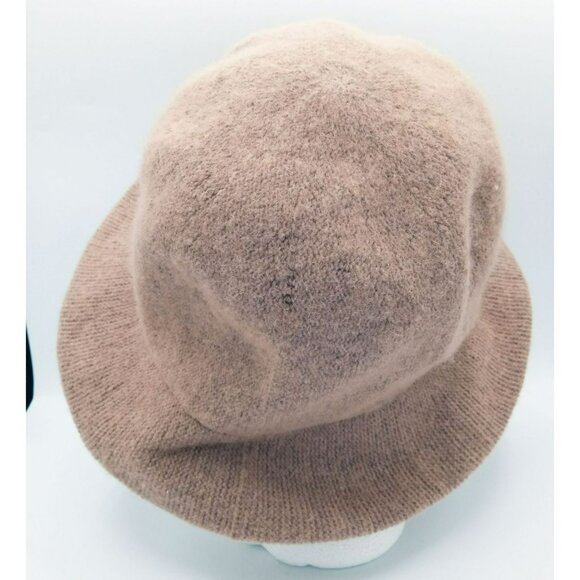 Bucket Hat August Vintage Wool Blend Wide-Brim Beige Women Fashion Accessory - Picture 4 of 11